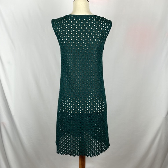 Zara Woman Dark Green Sleeveless Eyelet Sheath Dress/Coverup - Size XS - Picture 5 of 8